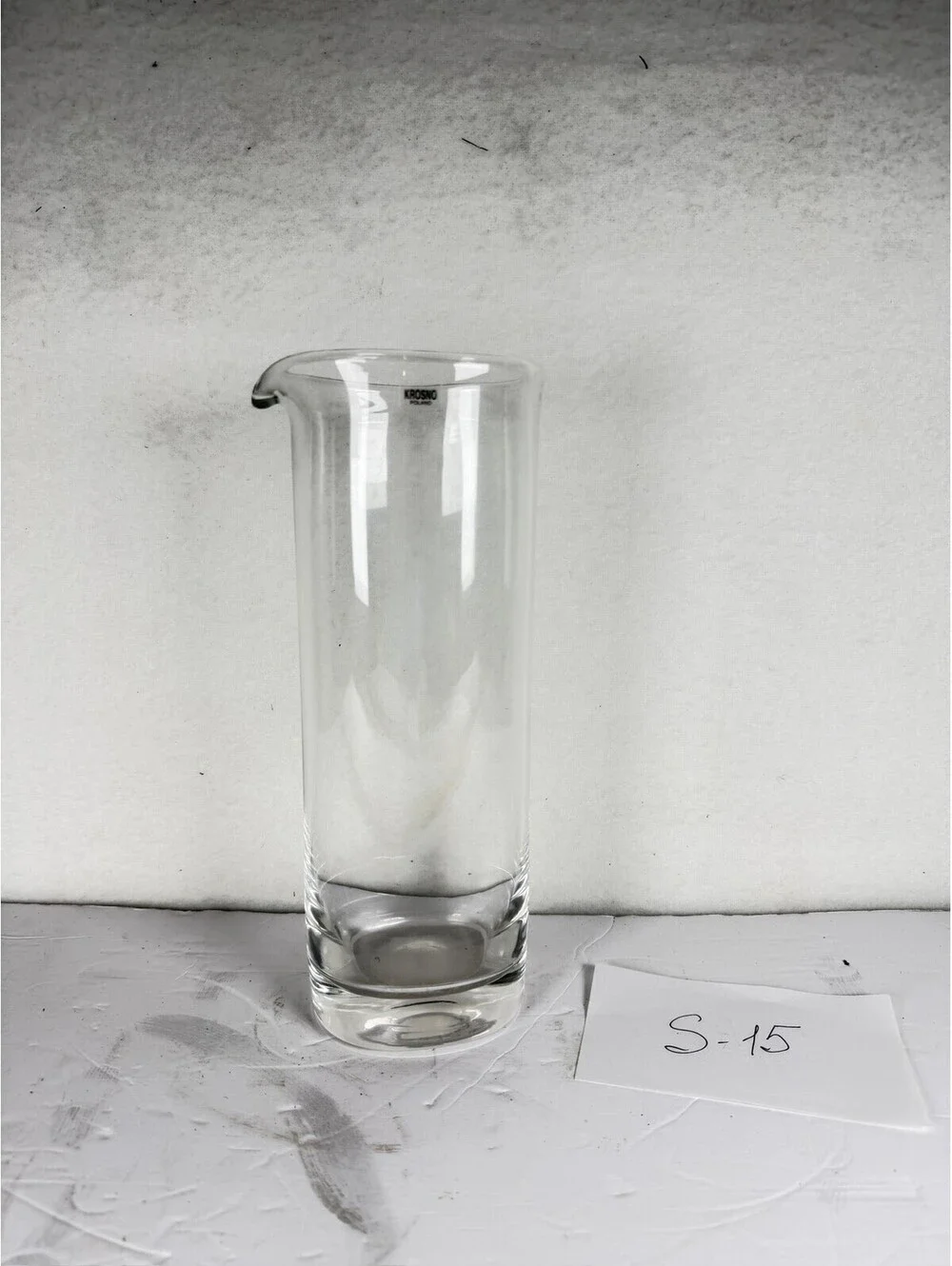 Krosno Poland Clear Glass Pitcher with Spout - Storage S-15